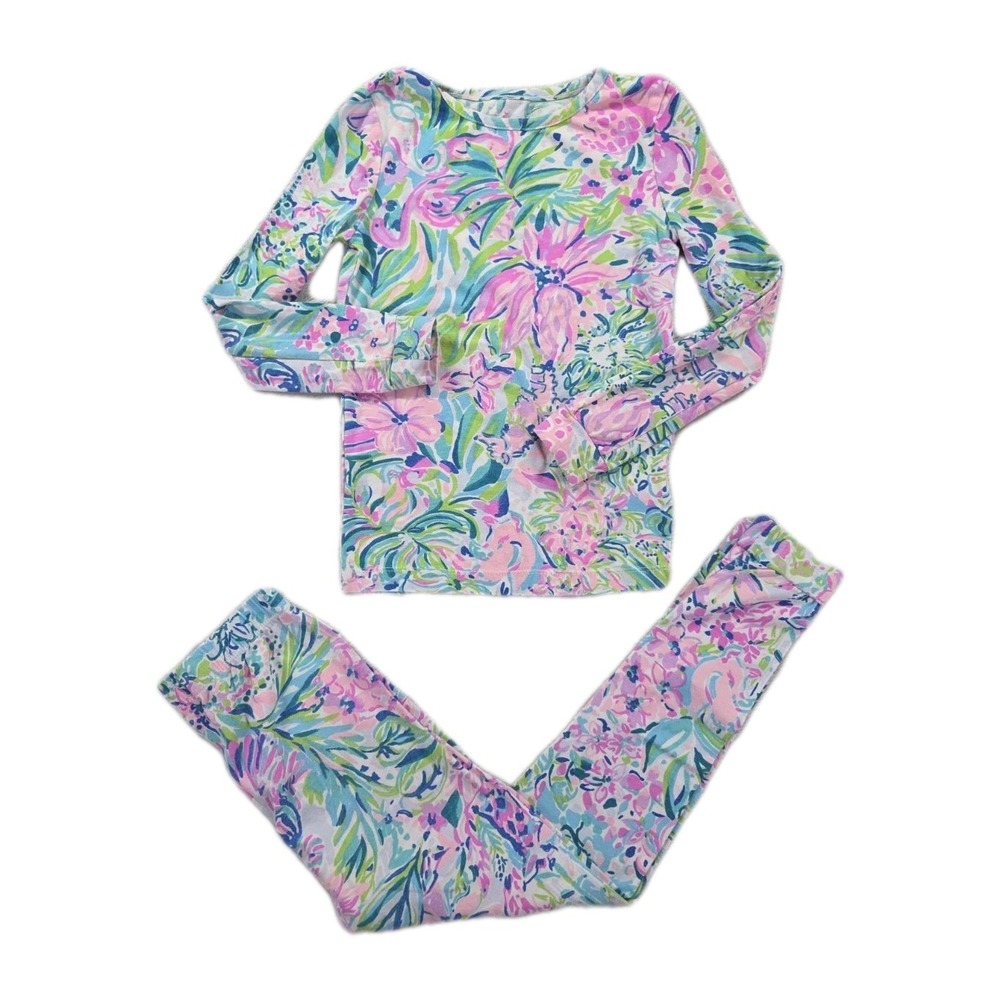 Lilly Pulitzer Pajama Top Pant Set Girls 6 - Picture 1 of 8